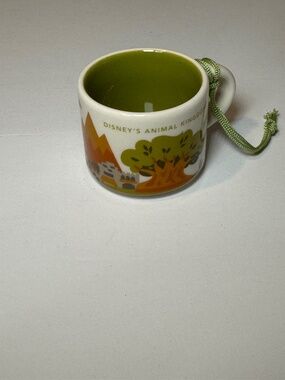 Starbucks Disney Parks Animal Kingdom You Are Here Mug Ornament Mini Cup Green